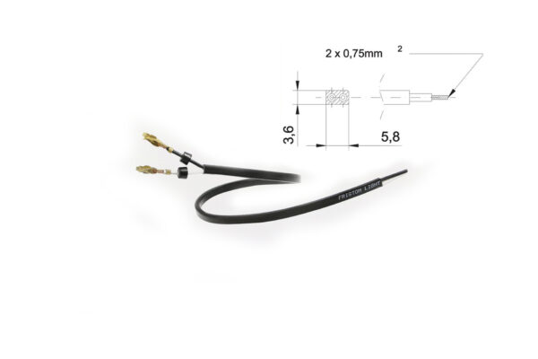 KABEL 500MM MED KABELSKOR